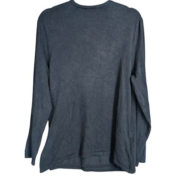 Fred David Sweater Women's XL Black Pullover Faux Wrap Twin Set Sequins - Picture 2 of 5